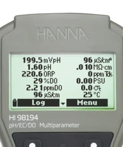 tampilan screen multiparameter portable meter hanna instruments HI98194