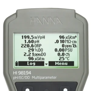 tampilan screen multiparameter portable meter hanna instruments HI98194